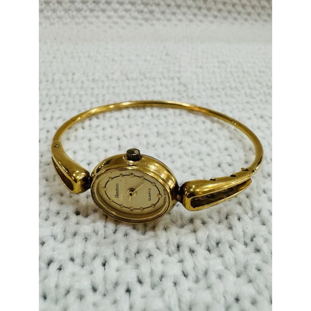 Vintage Armitron Gold Tone Bangle Bracelet Watch 24/6382 Ladies Quartz